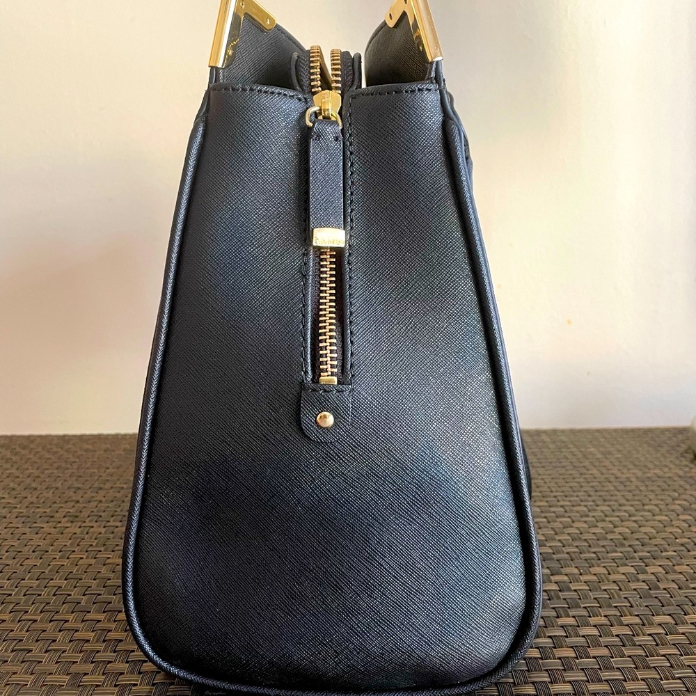 NWOT Calvin Klein Classic Gold Accented Satchel - Picture 5 of 16